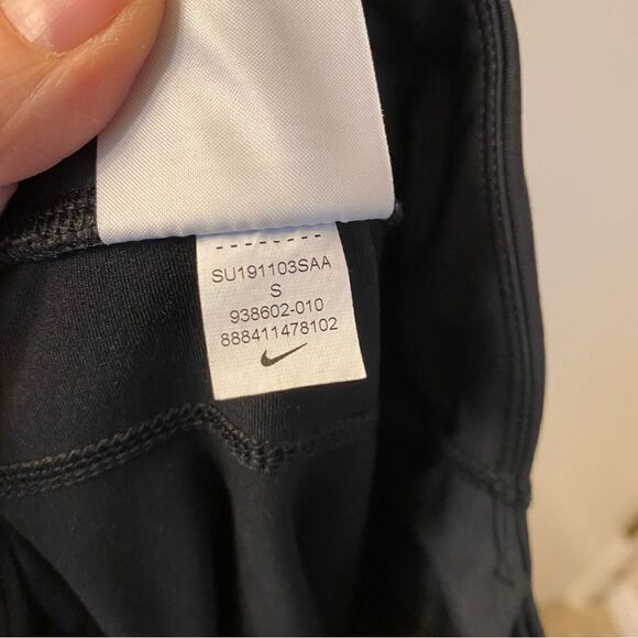 Nike Power Epic Crop mesh running Leggings 938602-010 Black back zipper pocket S - Picture 10 of 13